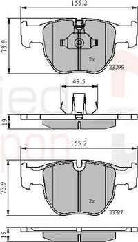 Comline ADB01157 - Комплект спирачно феродо, дискови спирачки vvparts.bg