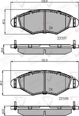 Comline ADB01131 - Комплект спирачно феродо, дискови спирачки vvparts.bg