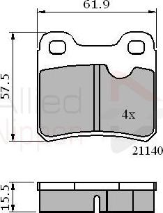 Comline ADB0117 - Комплект спирачно феродо, дискови спирачки vvparts.bg