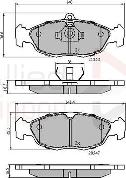 Comline ADB0134 - Комплект спирачно феродо, дискови спирачки vvparts.bg