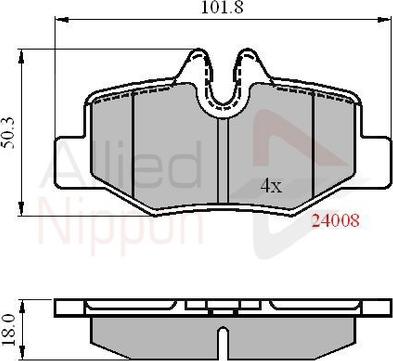 Comline ADB01306 - Комплект спирачно феродо, дискови спирачки vvparts.bg