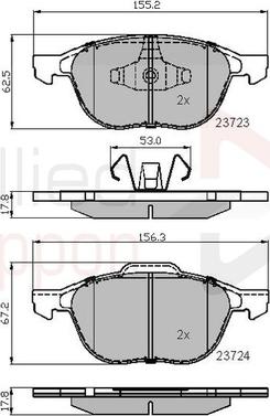 Comline ADB01323 - Комплект спирачно феродо, дискови спирачки vvparts.bg