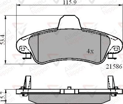 Comline ADB01235 - Комплект спирачно феродо, дискови спирачки vvparts.bg