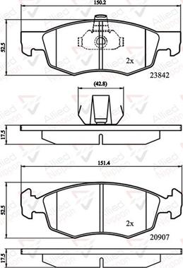 Comline ADB01221 - Комплект спирачно феродо, дискови спирачки vvparts.bg