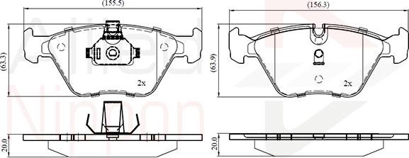 Comline ADB01744 - Комплект спирачно феродо, дискови спирачки vvparts.bg