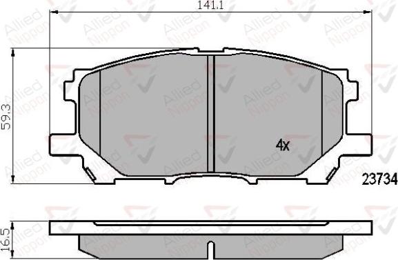 Comline ADB01750 - Комплект спирачно феродо, дискови спирачки vvparts.bg