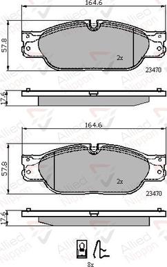 Comline ADB01704 - Комплект спирачно феродо, дискови спирачки vvparts.bg