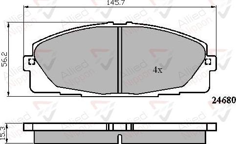 BENDIX 572650B - Комплект спирачно феродо, дискови спирачки vvparts.bg