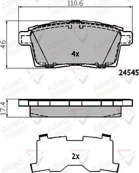 Comline ADB01731 - Комплект спирачно феродо, дискови спирачки vvparts.bg