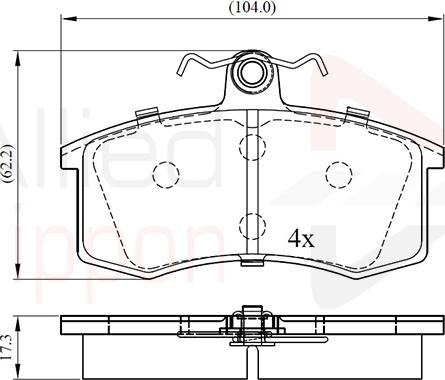 Comline ADB0173 - Комплект спирачно феродо, дискови спирачки vvparts.bg