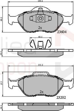 Comline ADB0891 - Комплект спирачно феродо, дискови спирачки vvparts.bg