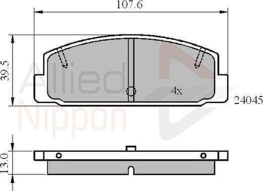 Comline ADB0819 - Комплект спирачно феродо, дискови спирачки vvparts.bg