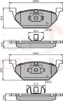 Comline ADB0889 - Комплект спирачно феродо, дискови спирачки vvparts.bg