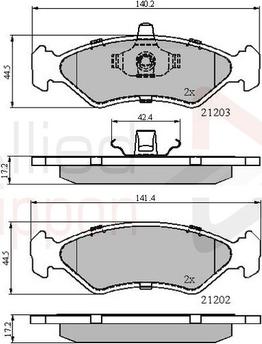 Comline ADB0876 - Комплект спирачно феродо, дискови спирачки vvparts.bg