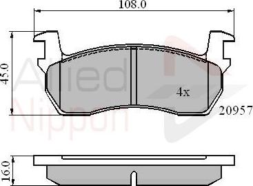 Comline ADB0366 - Комплект спирачно феродо, дискови спирачки vvparts.bg