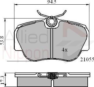 Comline ADB0328 - Комплект спирачно феродо, дискови спирачки vvparts.bg