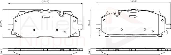 Comline ADB02443 - Комплект спирачно феродо, дискови спирачки vvparts.bg