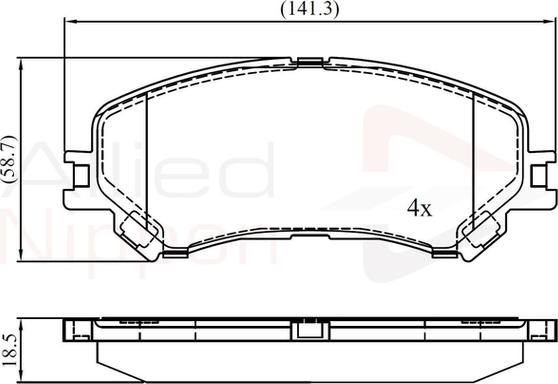 Comline ADB02423 - Комплект спирачно феродо, дискови спирачки vvparts.bg