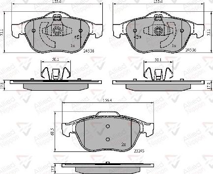 Comline ADB02019 - Комплект спирачно феродо, дискови спирачки vvparts.bg