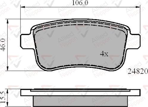 Comline ADB02014 - Комплект спирачно феродо, дискови спирачки vvparts.bg