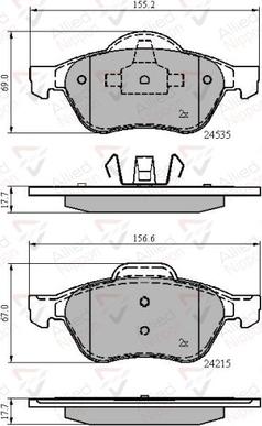 Comline ADB02017 - Комплект спирачно феродо, дискови спирачки vvparts.bg