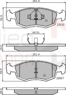 Comline ADB0201 - Комплект спирачно феродо, дискови спирачки vvparts.bg