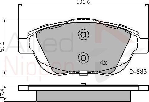 Comline ADB02027 - Комплект спирачно феродо, дискови спирачки vvparts.bg