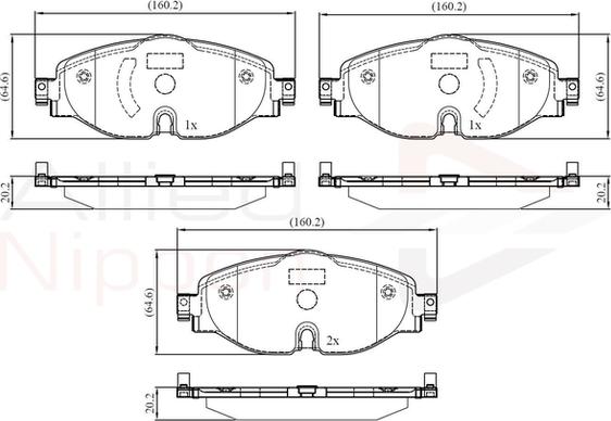 Comline ADB02158 - Комплект спирачно феродо, дискови спирачки vvparts.bg