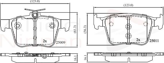 Comline ADB02157 - Комплект спирачно феродо, дискови спирачки vvparts.bg