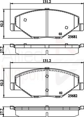 Comline ADB02126 - Комплект спирачно феродо, дискови спирачки vvparts.bg