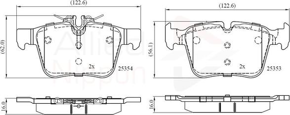 Comline ADB02345 - Комплект спирачно феродо, дискови спирачки vvparts.bg