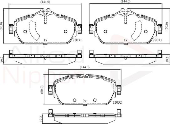 Comline ADB02346 - Комплект спирачно феродо, дискови спирачки vvparts.bg