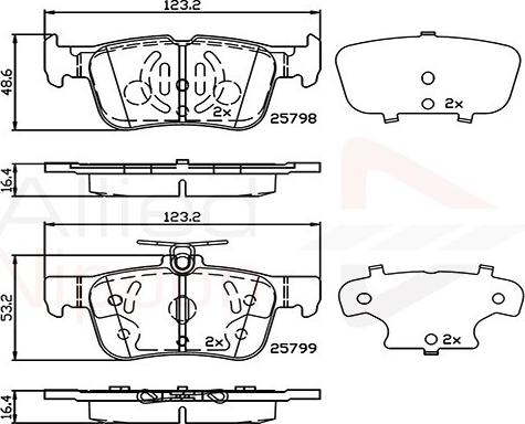 Comline ADB02243 - Комплект спирачно феродо, дискови спирачки vvparts.bg