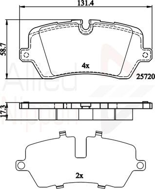 Comline ADB02256 - Комплект спирачно феродо, дискови спирачки vvparts.bg