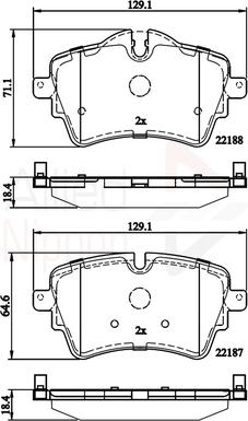 Comline ADB02261 - Комплект спирачно феродо, дискови спирачки vvparts.bg