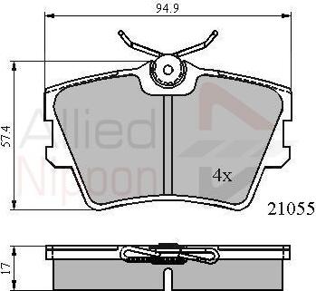 Comline ADB0272 - Комплект спирачно феродо, дискови спирачки vvparts.bg