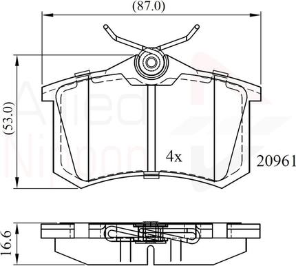 Comline ADB0797 - Комплект спирачно феродо, дискови спирачки vvparts.bg