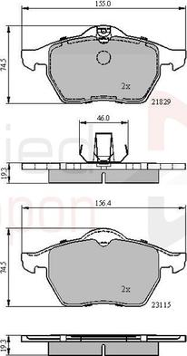 Comline ADB0749 - Комплект спирачно феродо, дискови спирачки vvparts.bg