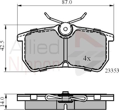 Comline ADB0705 - Комплект спирачно феродо, дискови спирачки vvparts.bg