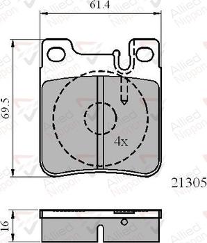 Comline ADB0702 - Комплект спирачно феродо, дискови спирачки vvparts.bg