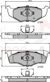 Comline ADB0707 - Комплект спирачно феродо, дискови спирачки vvparts.bg