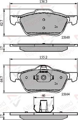 Comline ADB0739 - Комплект спирачно феродо, дискови спирачки vvparts.bg