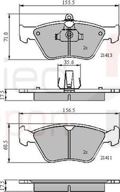 Comline ADB0738 - Комплект спирачно феродо, дискови спирачки vvparts.bg