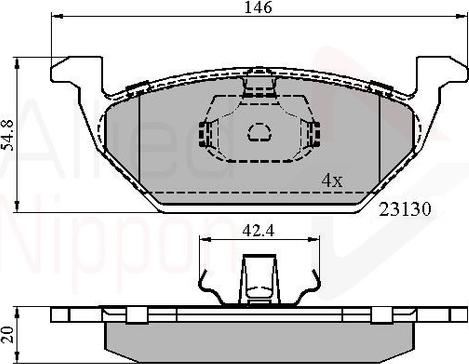 Comline ADB0737 - Комплект спирачно феродо, дискови спирачки vvparts.bg