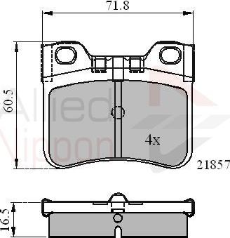 Comline ADB0771 - Комплект спирачно феродо, дискови спирачки vvparts.bg