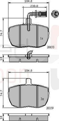 Comline ADB1413 - Комплект спирачно феродо, дискови спирачки vvparts.bg