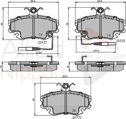 Comline ADB1431 - Комплект спирачно феродо, дискови спирачки vvparts.bg