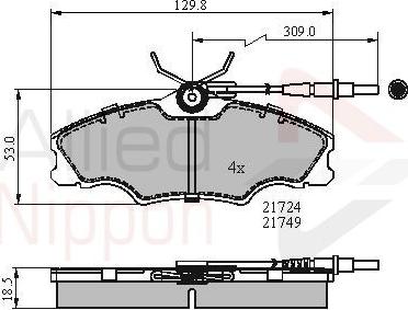 Comline ADB1433 - Комплект спирачно феродо, дискови спирачки vvparts.bg