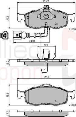 Comline ADB1514 - Комплект спирачно феродо, дискови спирачки vvparts.bg