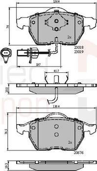 Comline ADB11542 - Комплект спирачно феродо, дискови спирачки vvparts.bg